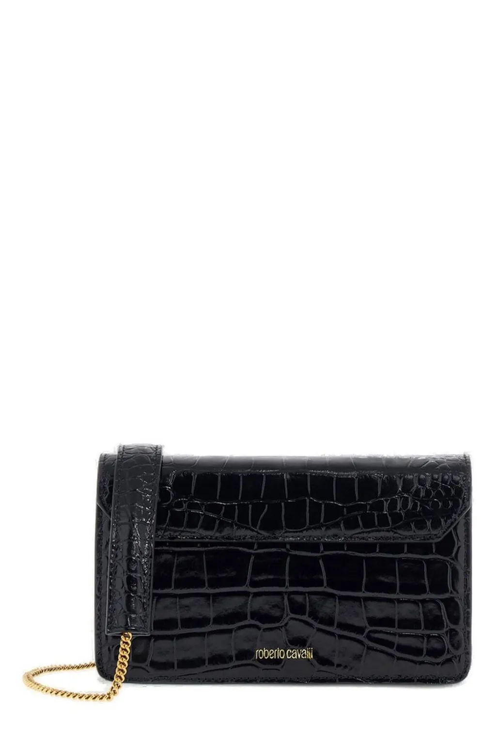Roberto Cavalli Tiger Plaque Embossed Crossbody Bag