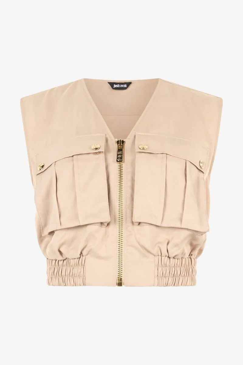 Roberto Cavalli Crop Top With Cargo Pockets