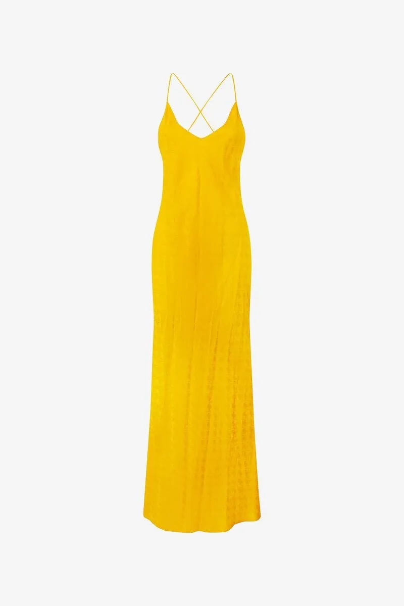 Roberto Cavalli Mirror Snake Monogram Gown
