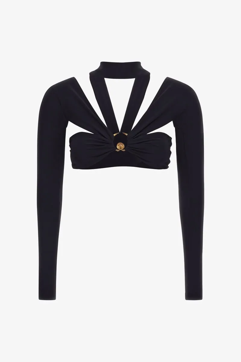 Roberto Cavalli Cutout Long Sleeve Top