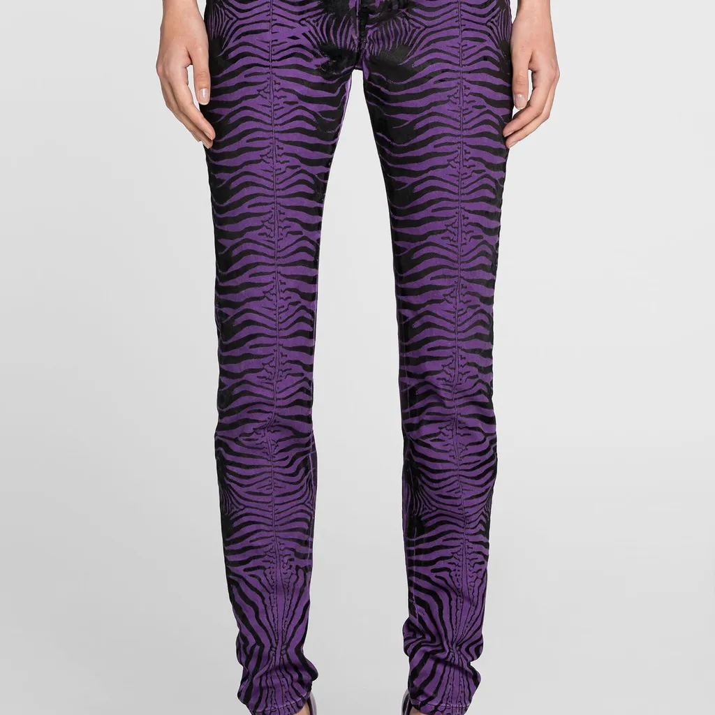 Roberto Cavalli Zebra Pattern Slim Jeans