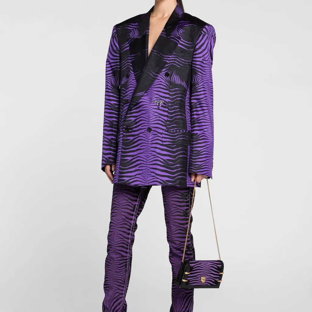 Roberto Cavalli Zebra Pattern Slim Jeans