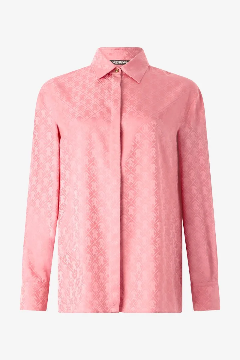 Roberto Cavalli Mirror Snake Monogram Shirt