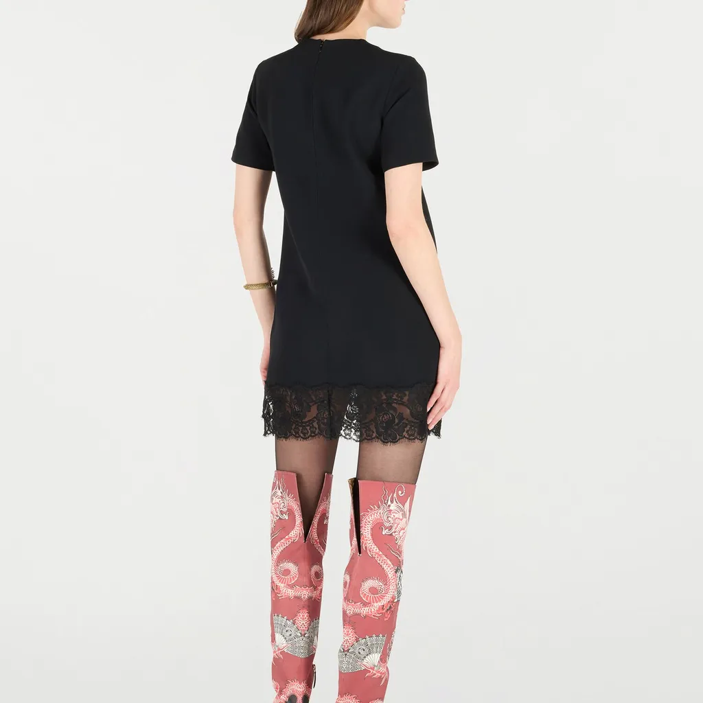 Roberto Cavalli Mini Dress With Lace Trim