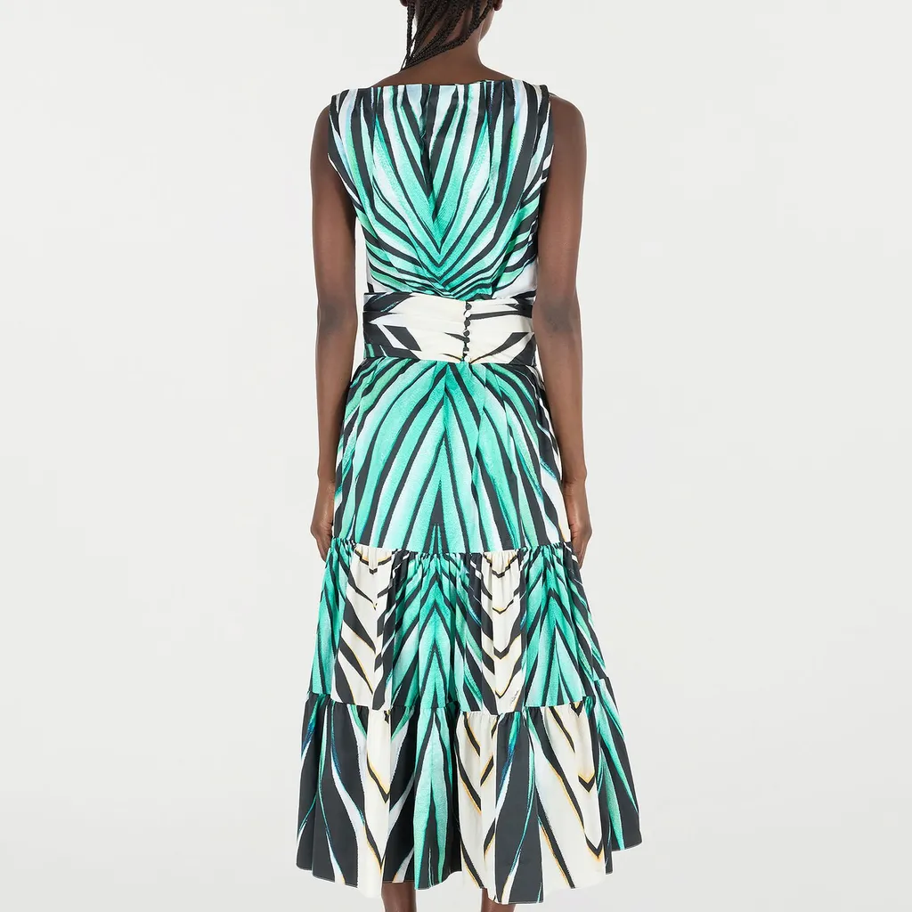 Roberto Cavalli Ray Of Sea Patterned Midi Dress