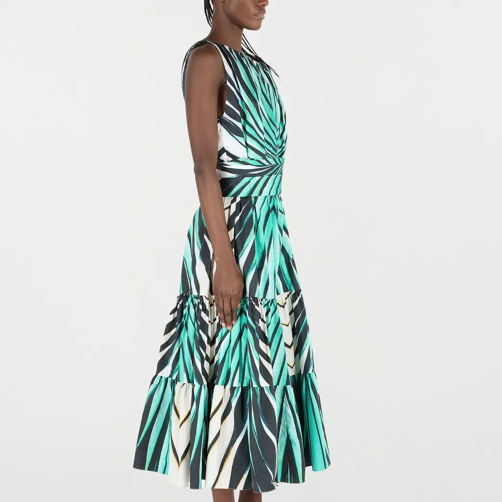 Roberto Cavalli Ray Of Sea Patterned Midi Dress