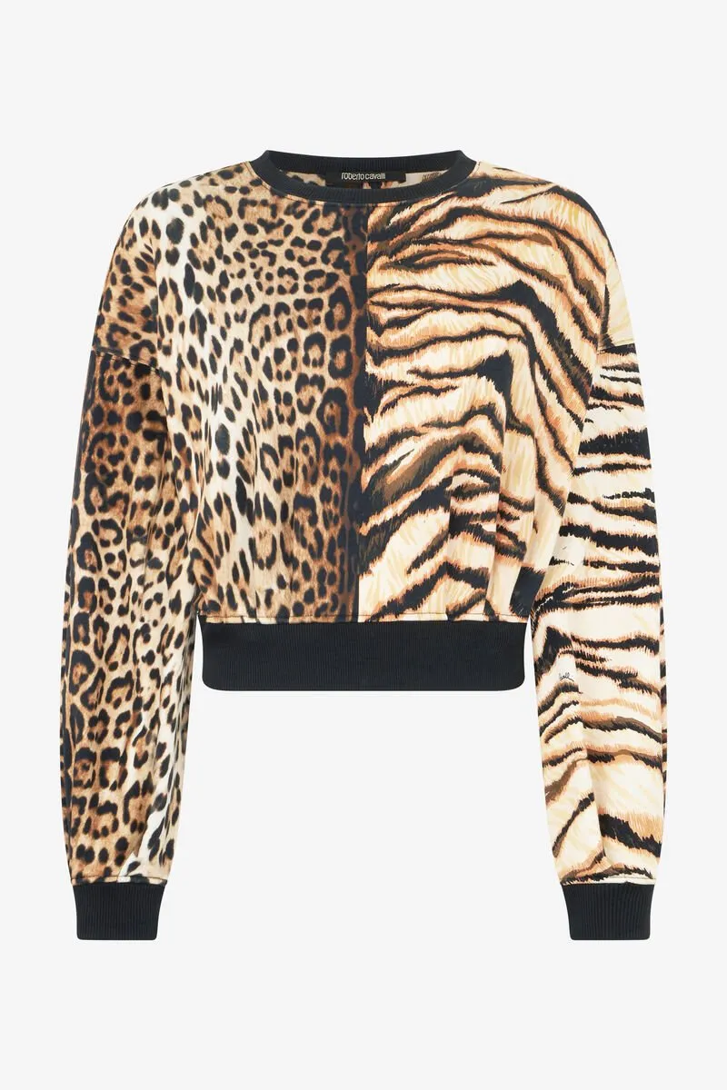 Roberto Cavalli Animalier Patchwork Sweatshirt