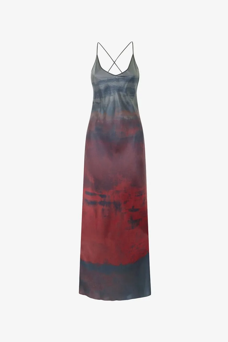 Roberto Cavalli Long Slip Dress With Pattern