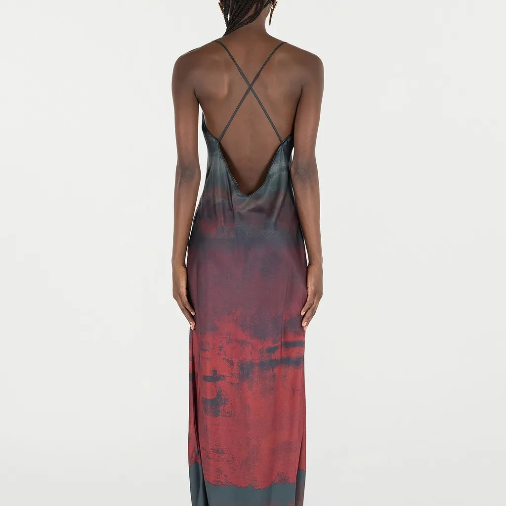 Roberto Cavalli Long Slip Dress With Pattern