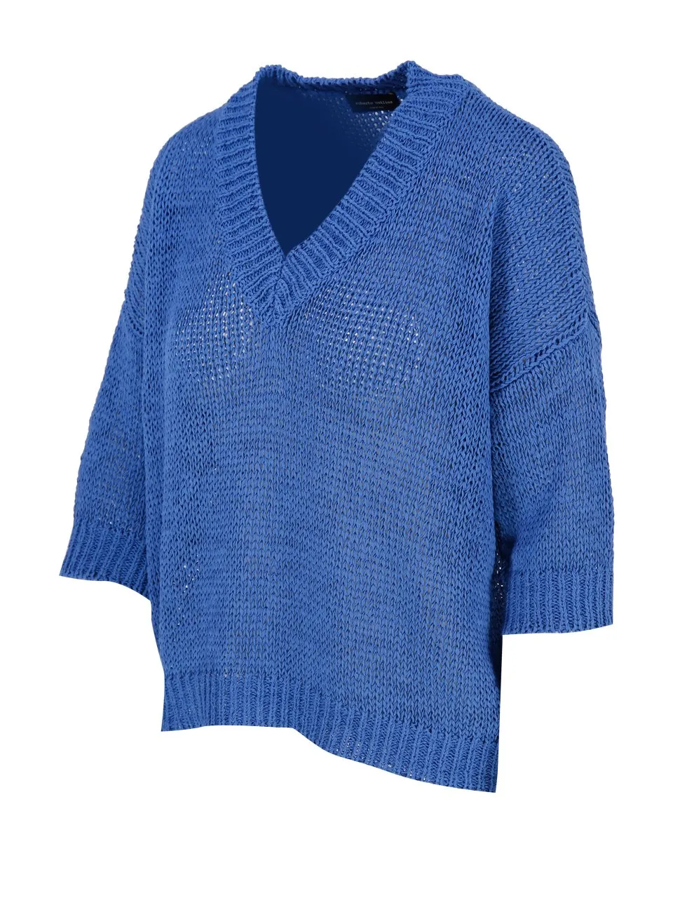 Roberto Collina V-Neck Short-Sleeve Knit Sweater