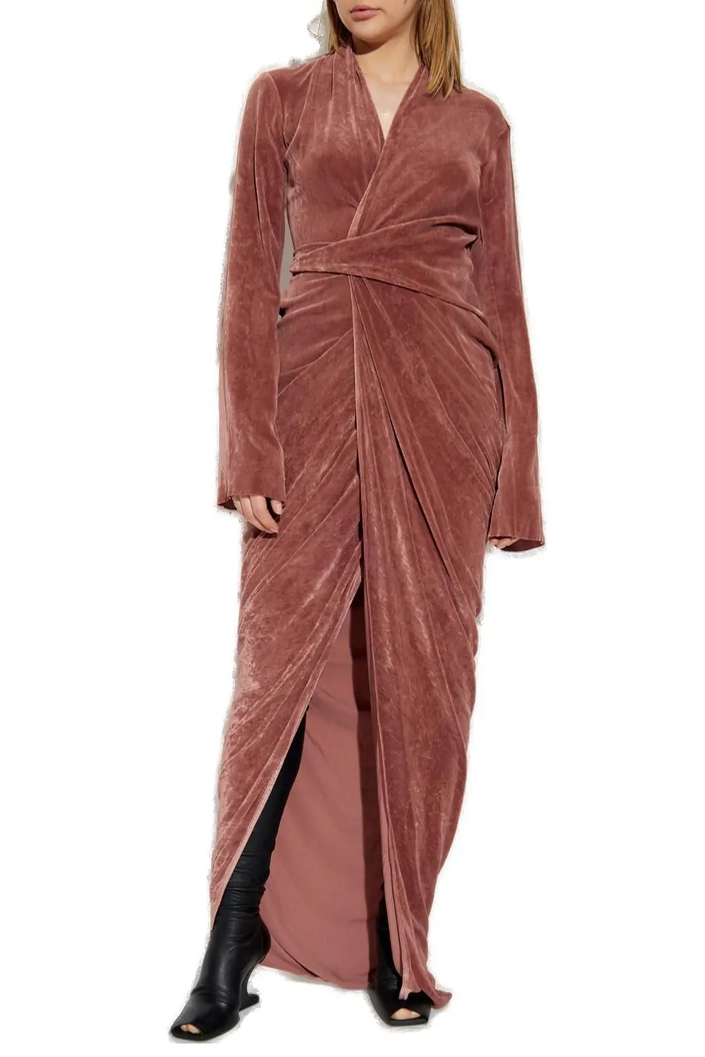 Rick Owens Long Sleeve Draped Dress