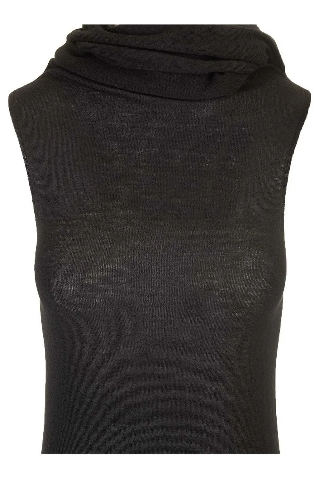 Rick Owens Asymmetric Neck Twist-Detail Vest