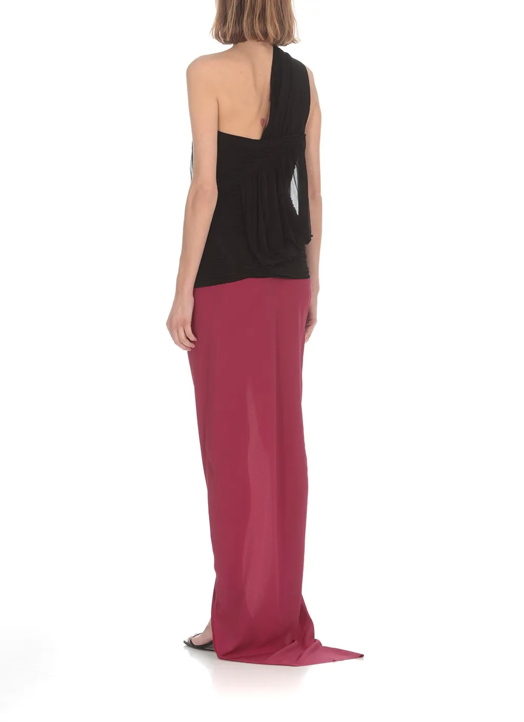 Rick Owens High-Waist Asymmetric Maxi Skirt