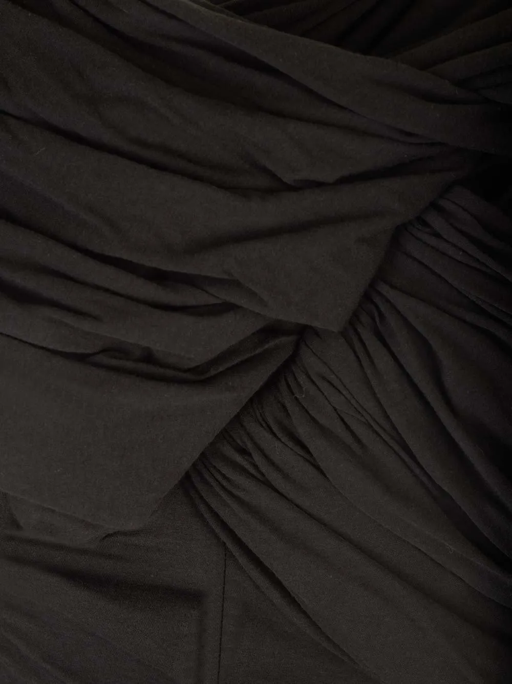 Rick Owens Draped Ruched Asymmetric Neckline Top