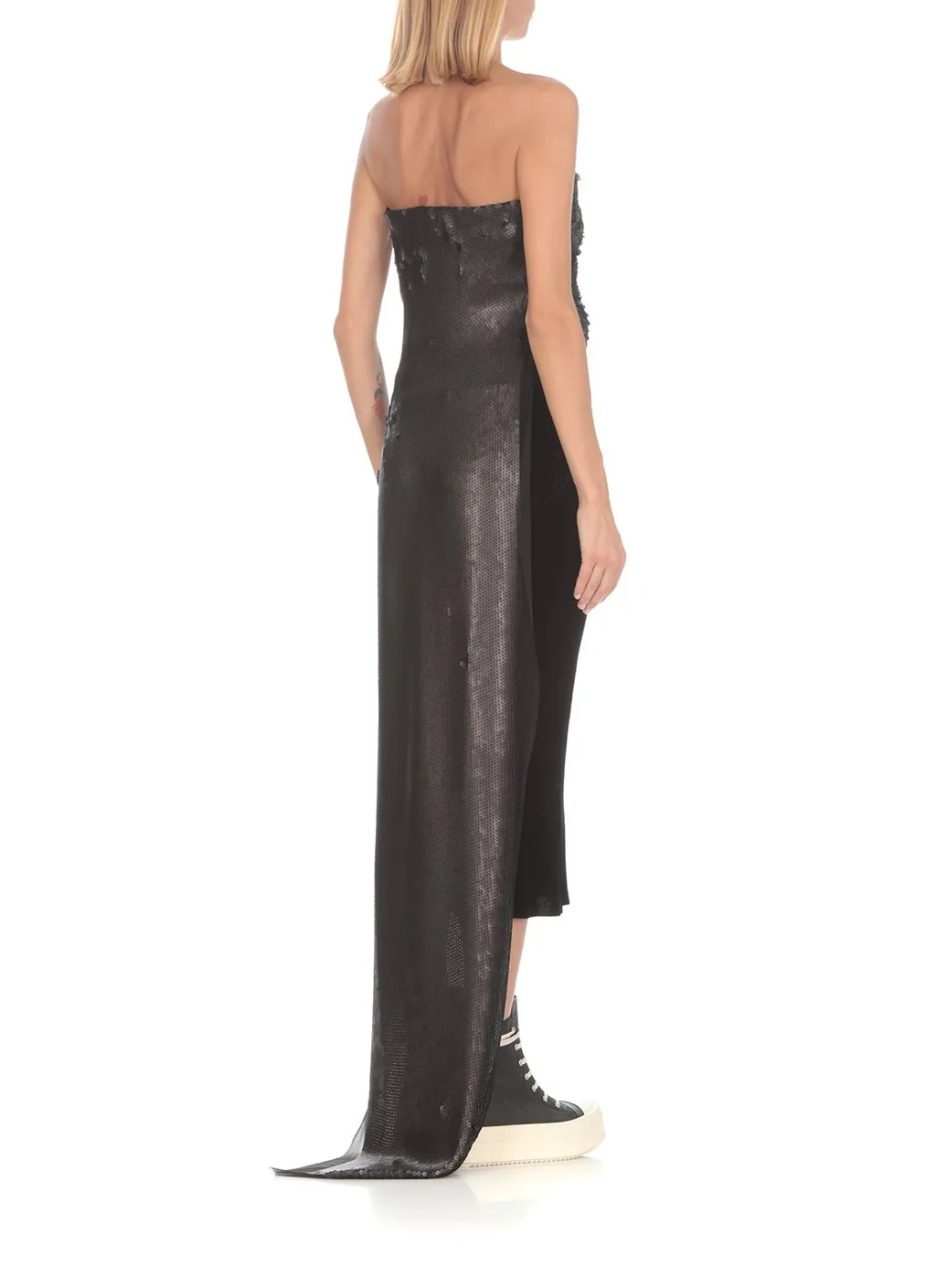 Rick Owens Sequin-Embellished Asymmetric Hem Long Top