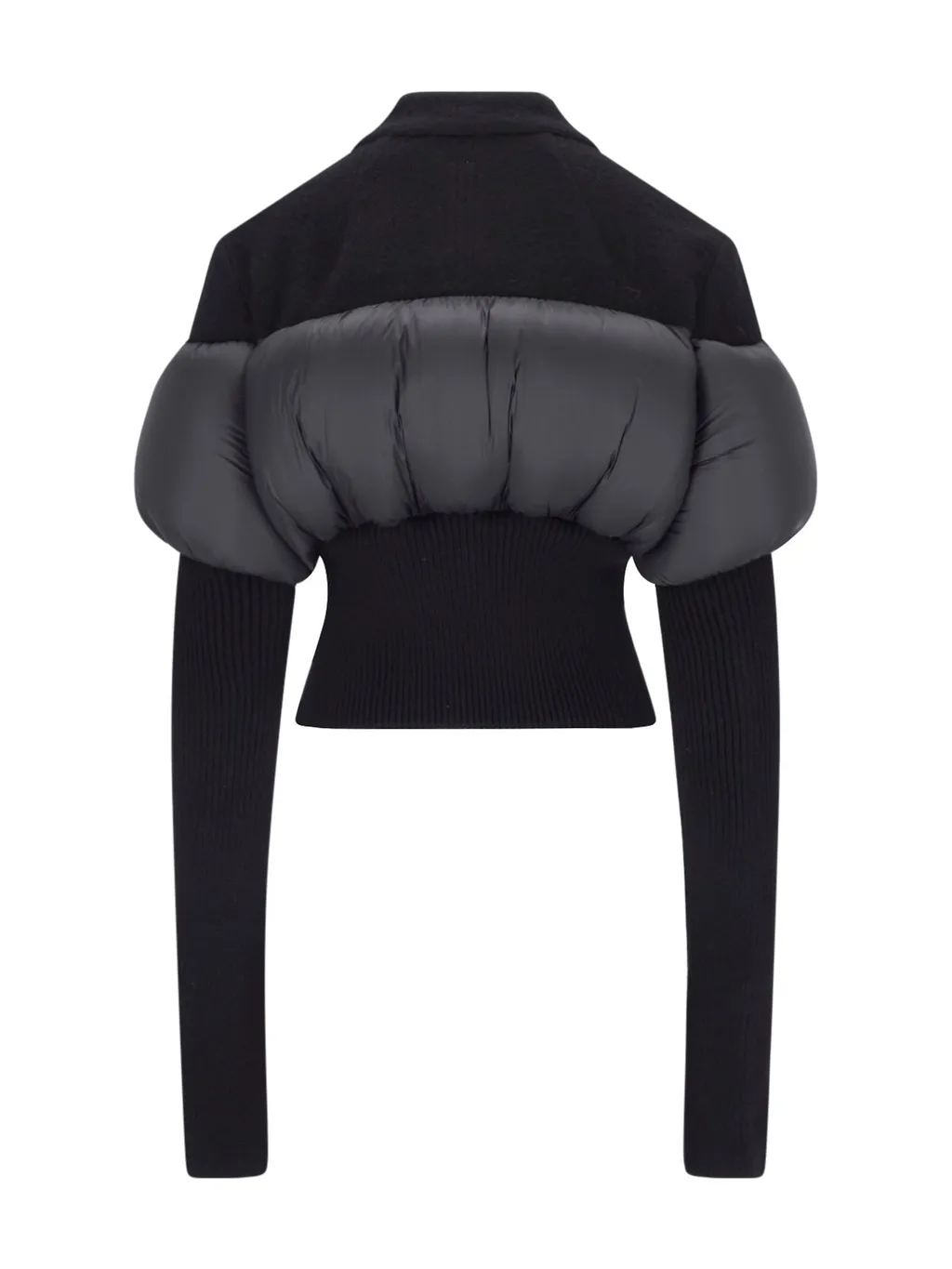 Rick Owens Panelled Padded-Sleeve Ribbed Jacket