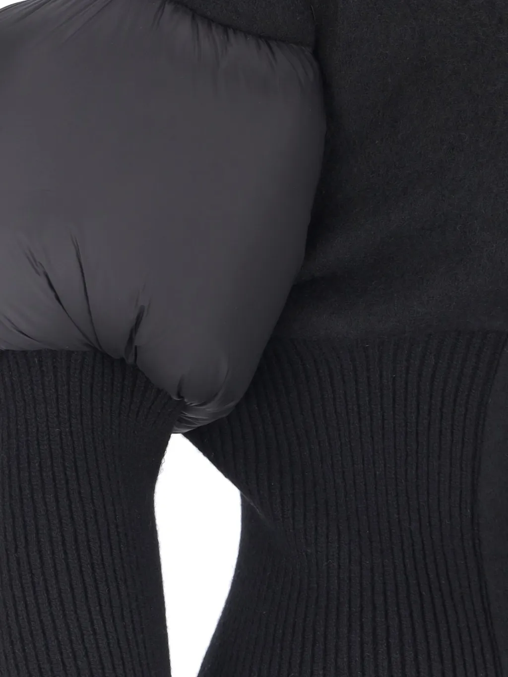 Rick Owens Panelled Padded-Sleeve Ribbed Jacket