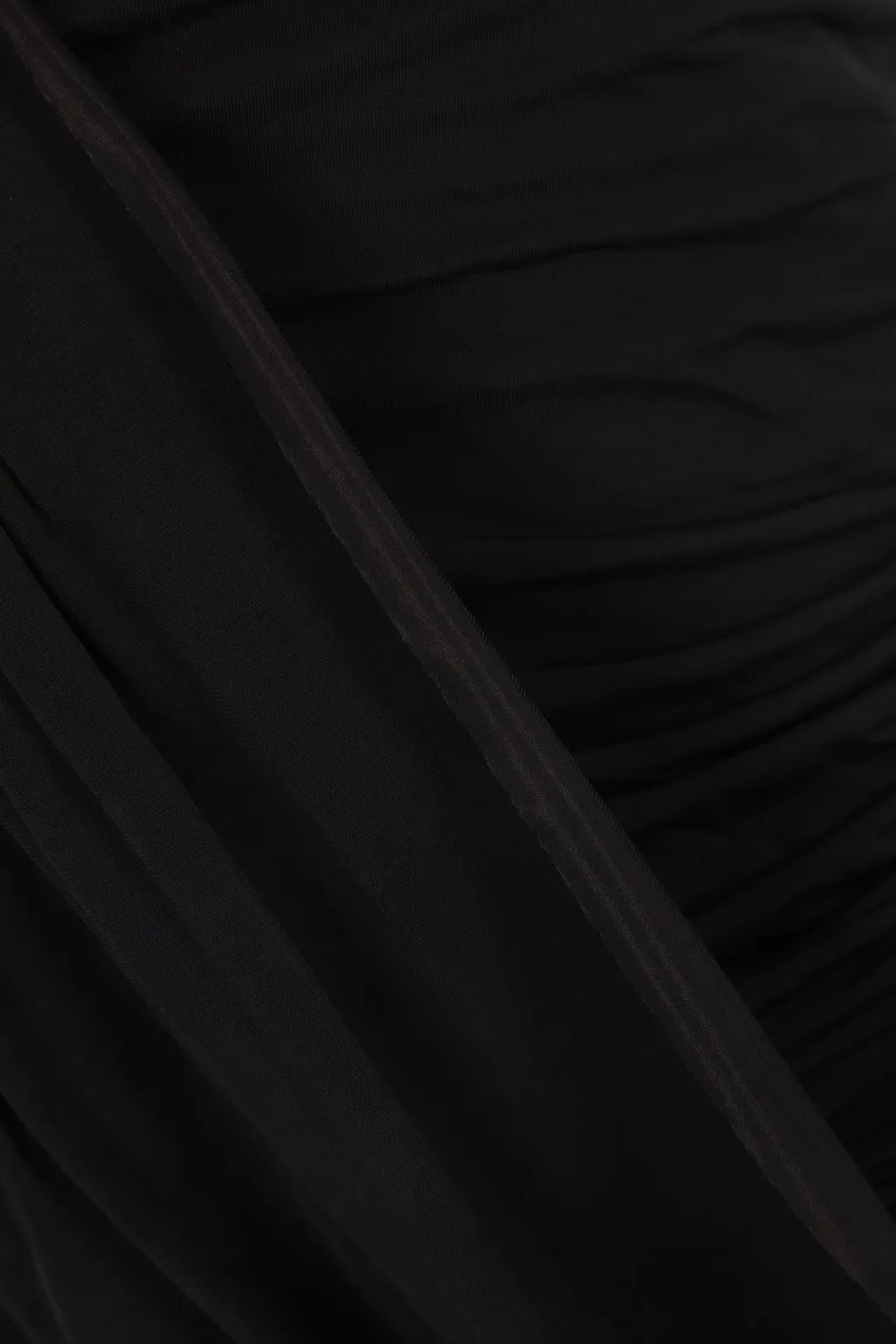 Rick Owens Edfu Ruched One-Shoulder Draped Top