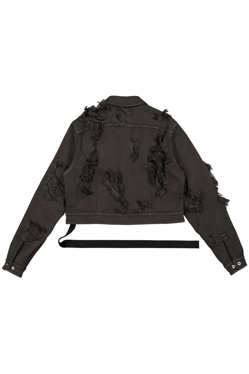 Rick Owens Drkshdw Long Sleeved Distressed Cropped Jacket