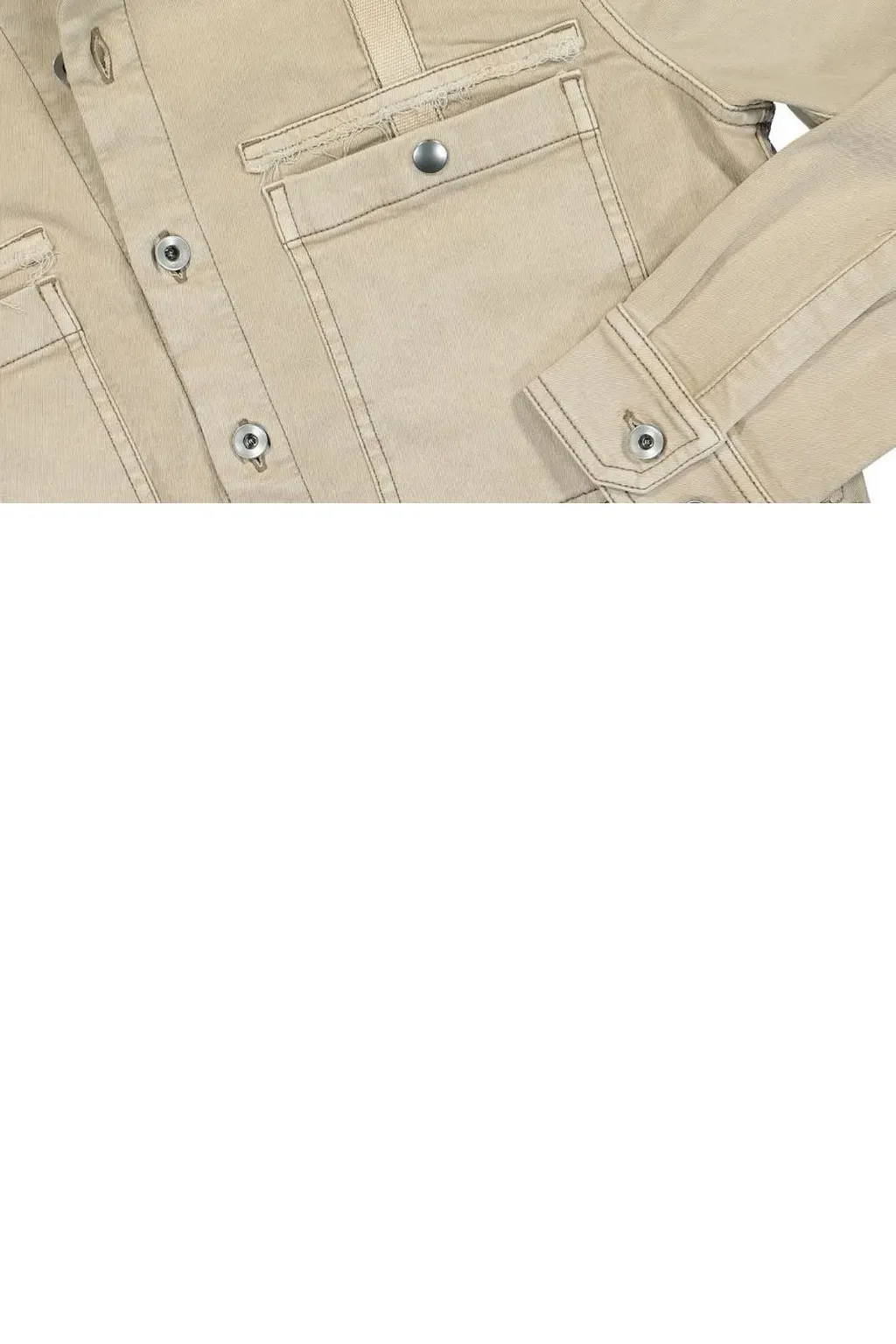 Rick Owens Drkshdw Frayed Edge Cropped Shirt Jacket