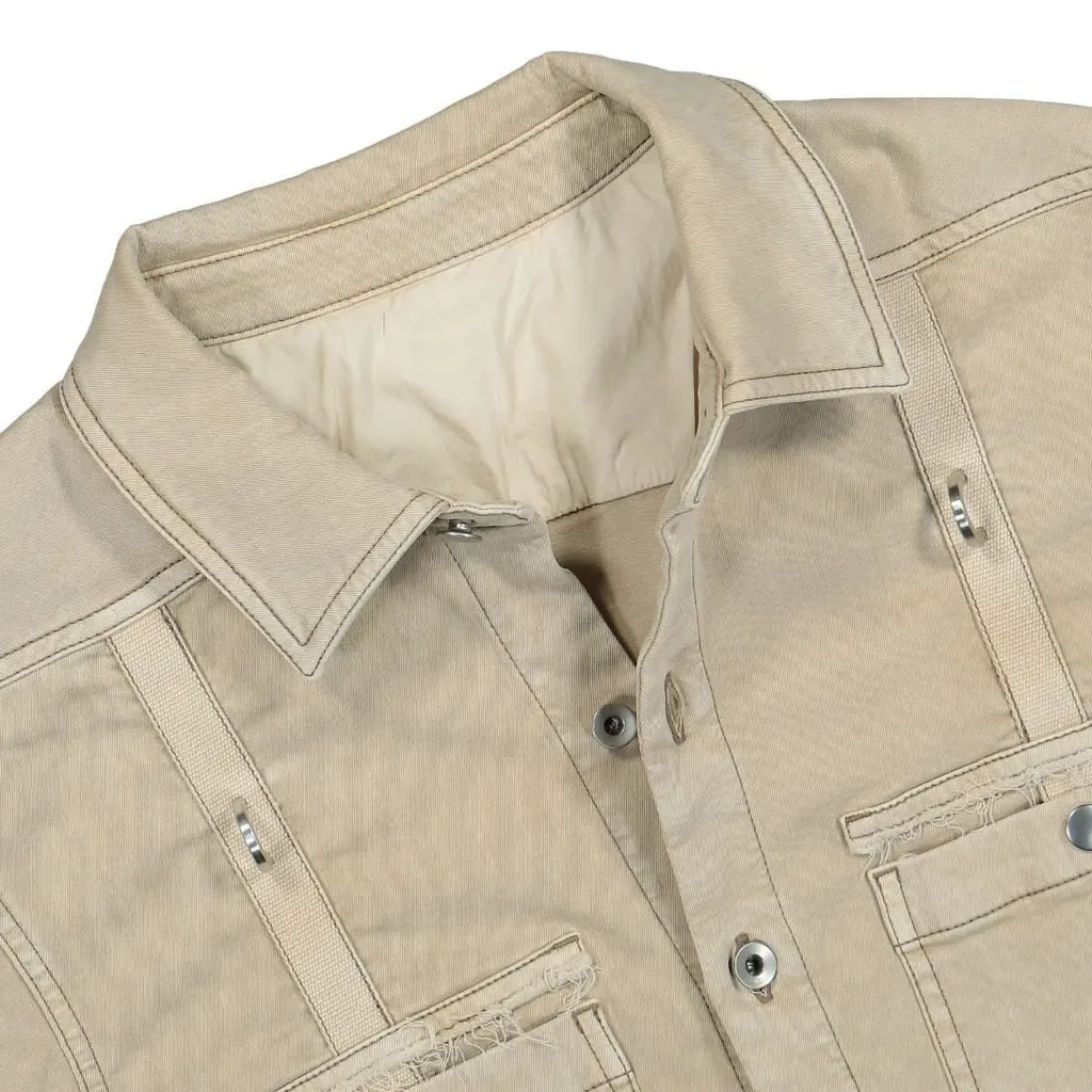 Rick Owens Drkshdw Frayed Edge Cropped Shirt Jacket