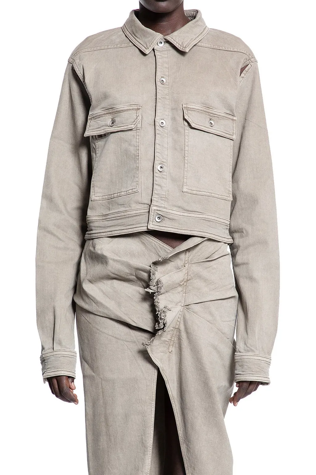 Rick Owens Drkshdw Cape Sleeved Denim Jacket