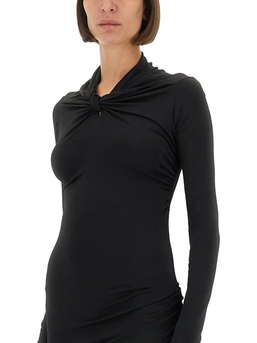 Rick Owens Lilies Asymmetric Long-Sleeved Dress