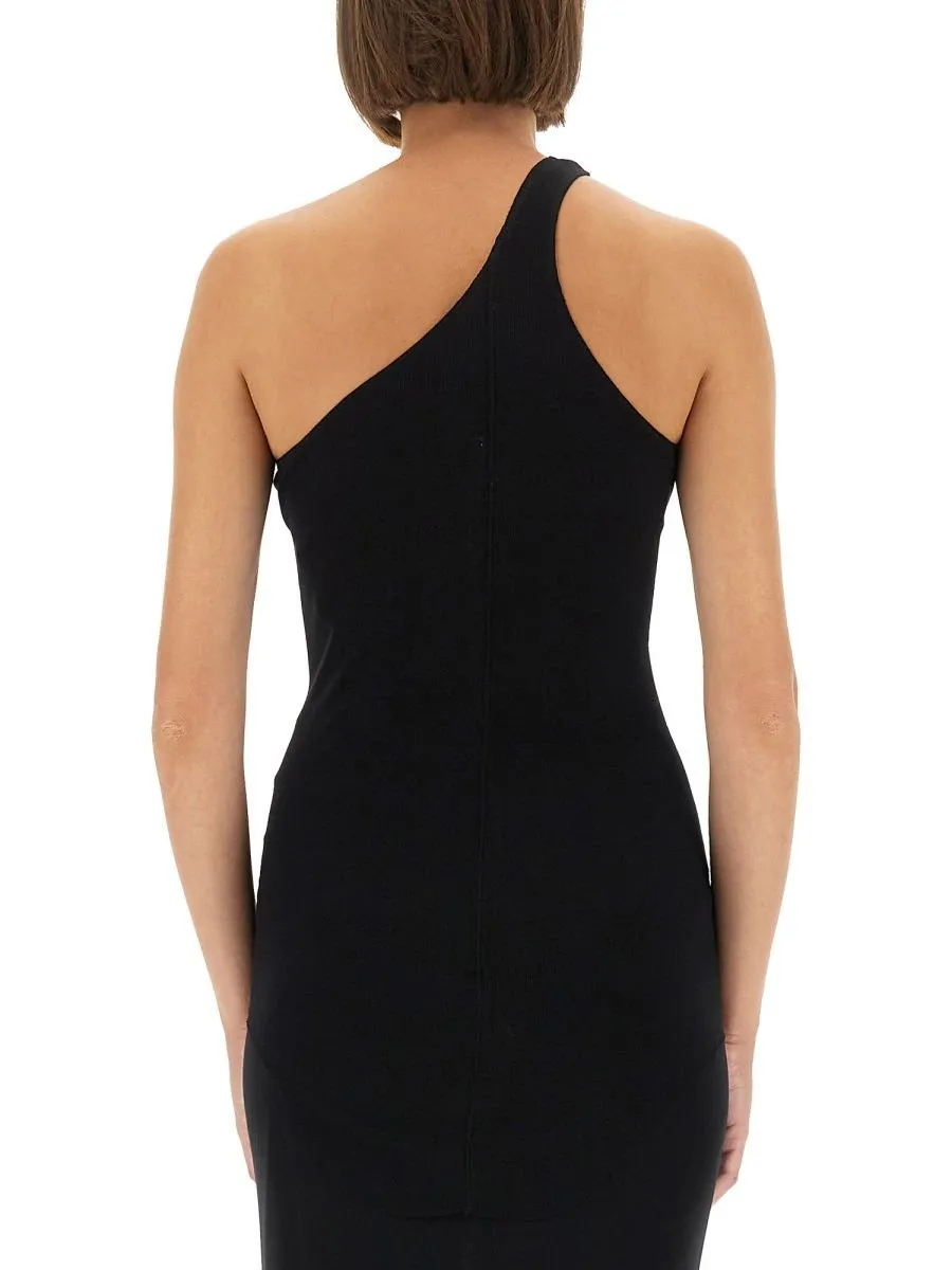 Rick Owens Lilies One-Shoulder Ribbed Top