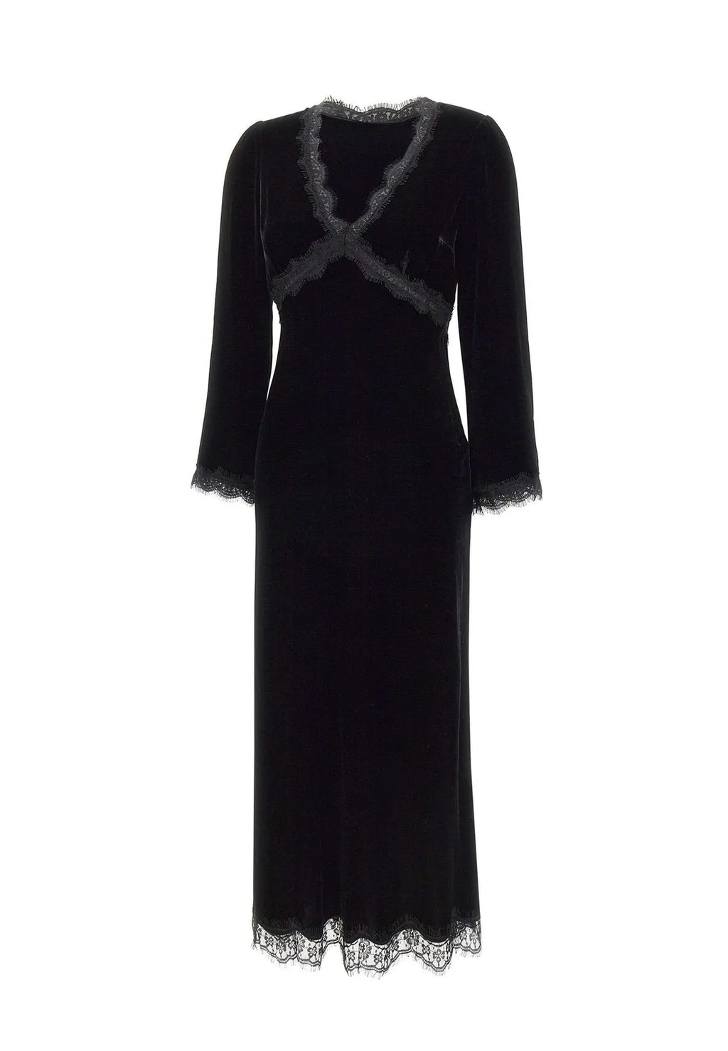 Rixo Alessi Velvet Midi Dress