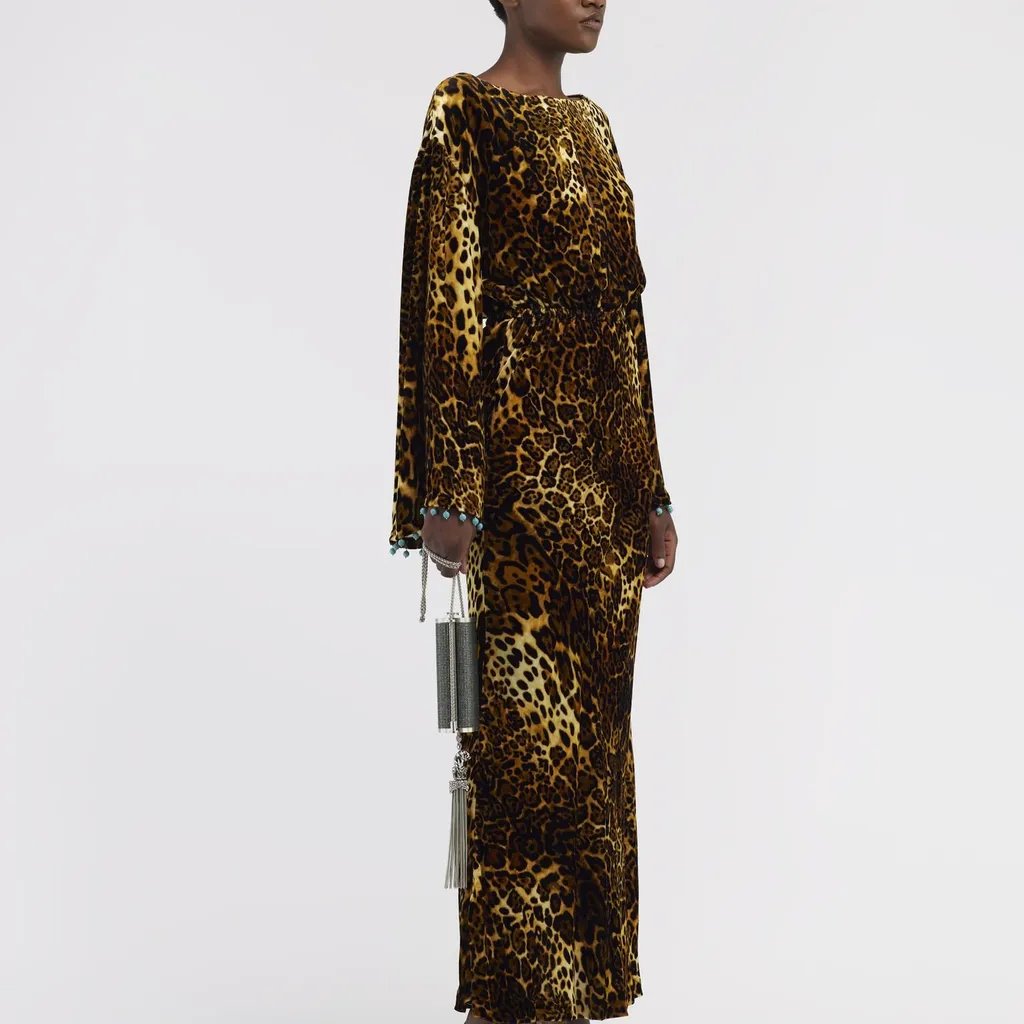 Roberto Cavalli Beaded Velvet Dress