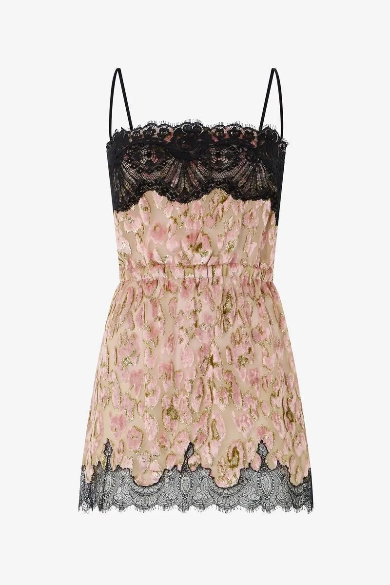 Roberto Cavalli Lace-Trim Mini Dress