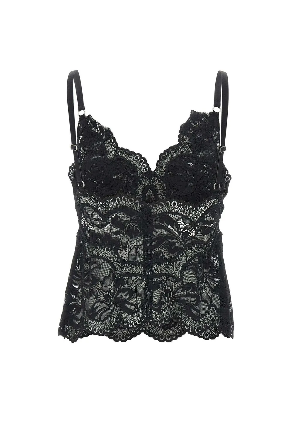 Rabanne V-Neck Sleeveless Lace Top