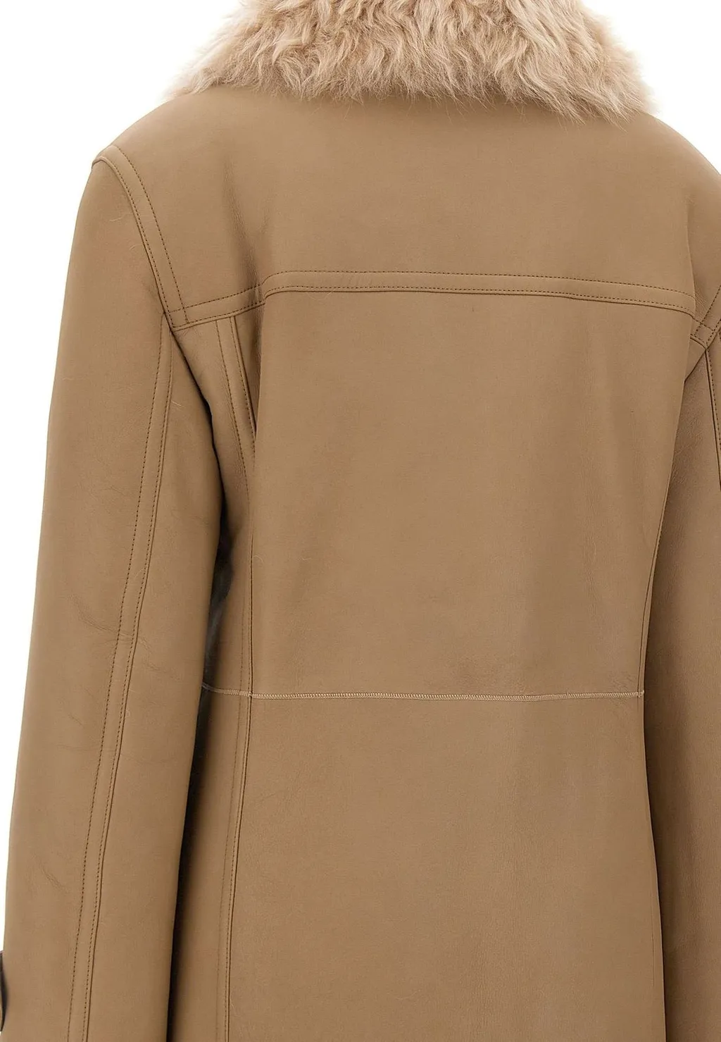Rabanne Long Sleeved Shearling Neck Coat