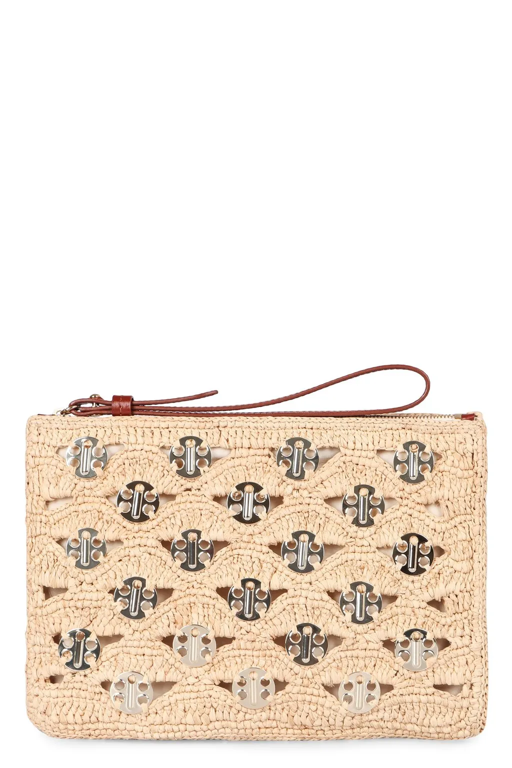 Rabanne Lurex-Detailed Zipped Clutch Bag