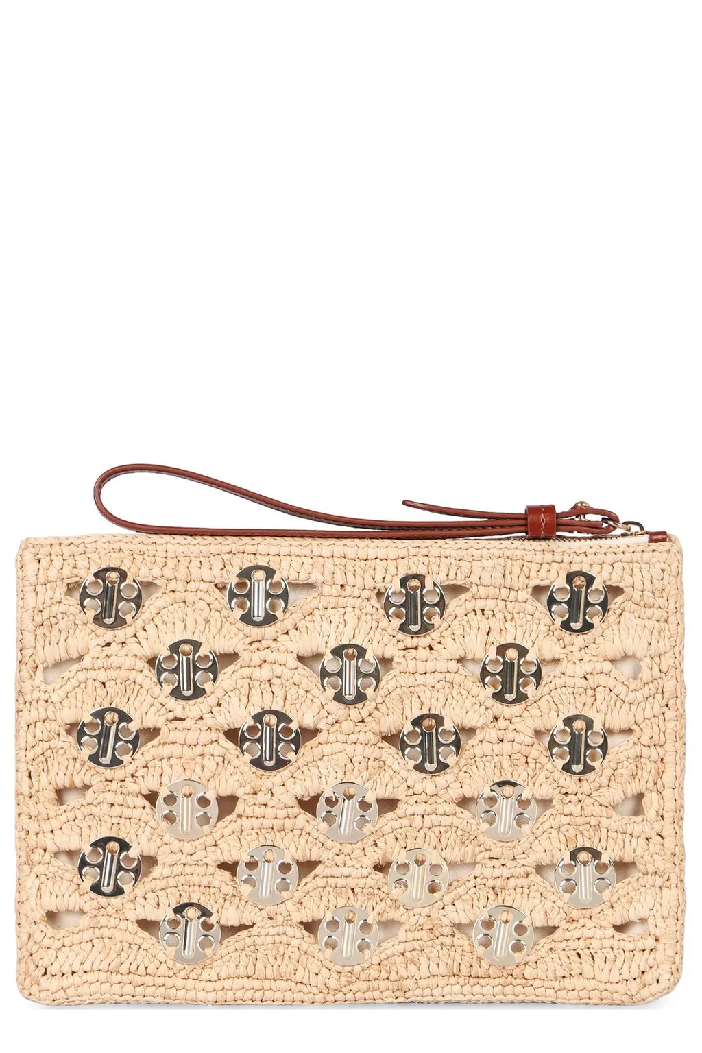 Rabanne Lurex-Detailed Zipped Clutch Bag