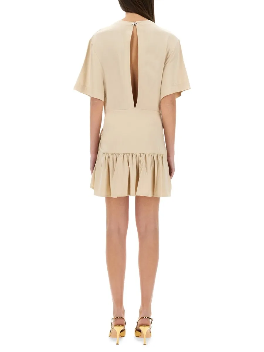 Rabanne Tie-Detailed Asymmetric Ruffled Dress