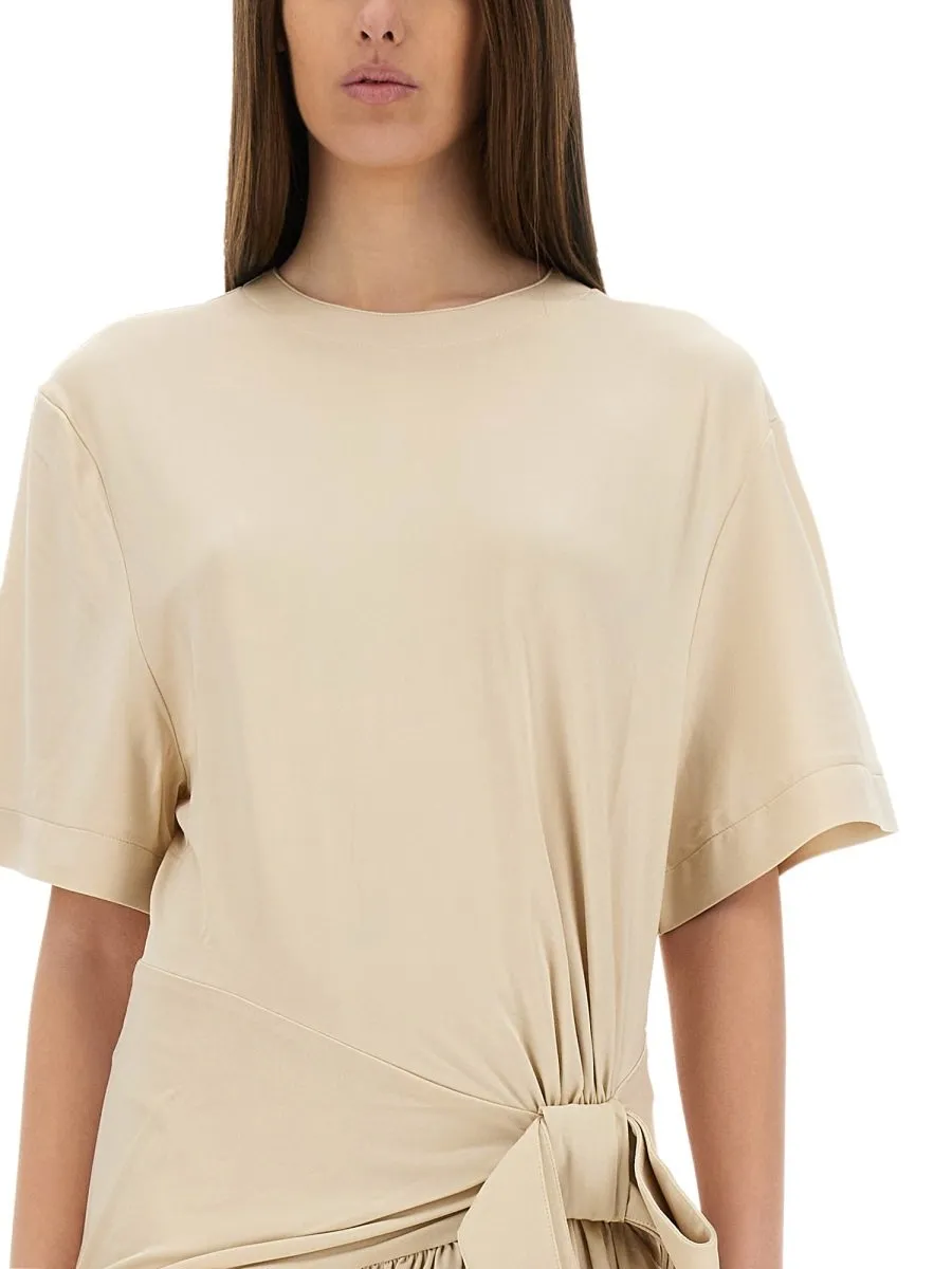 Rabanne Tie-Detailed Asymmetric Ruffled Dress