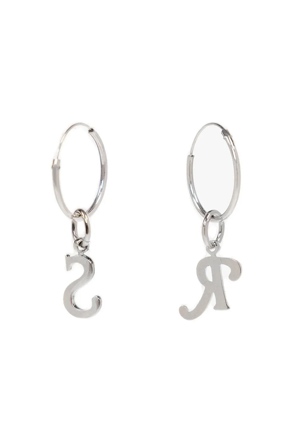 Raf Simons Logo-Charm Hoop Designed Earrings