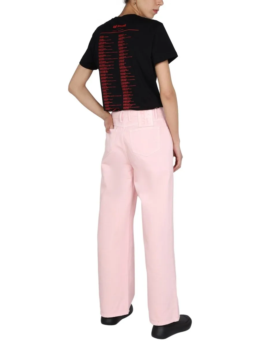 Raf Simons Relaxed Fit Wide Leg Jeans
