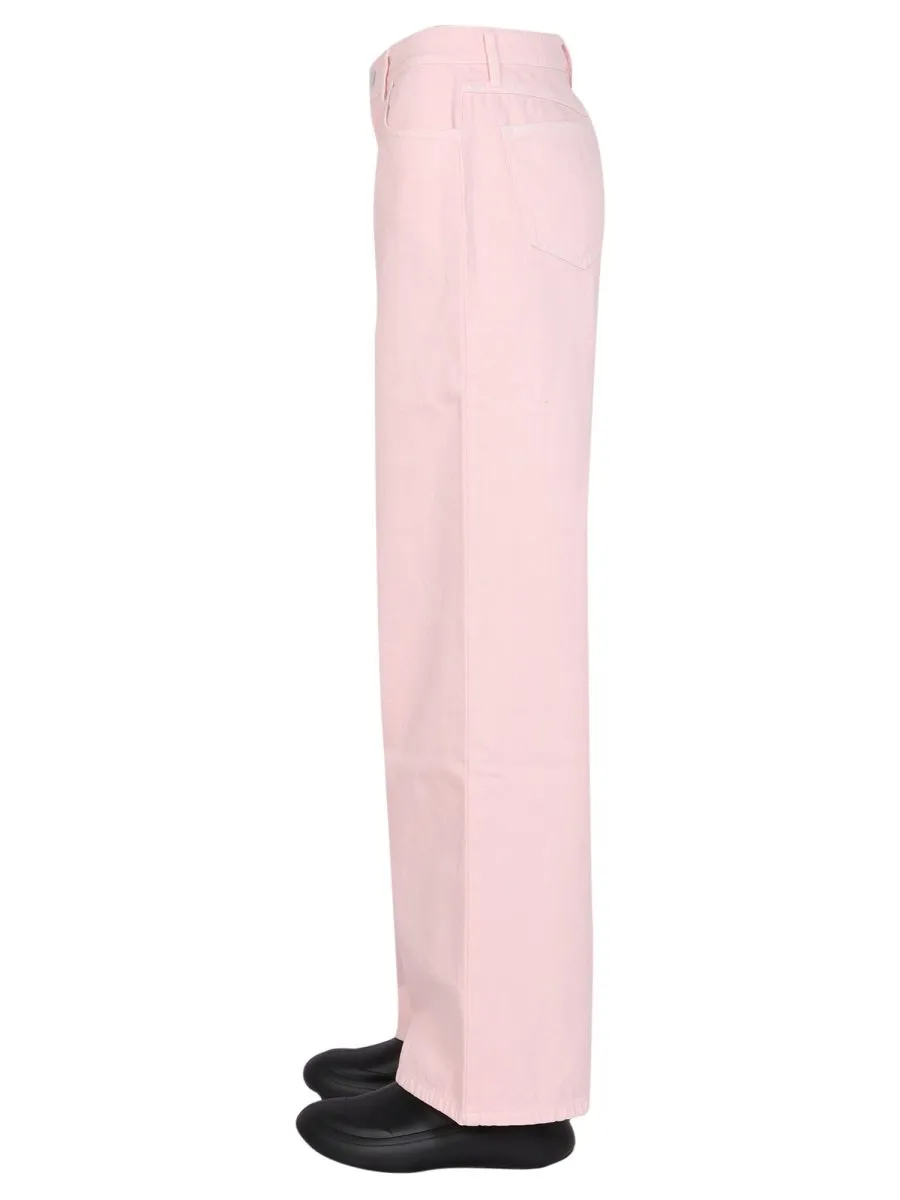 Raf Simons Relaxed Fit Wide Leg Jeans