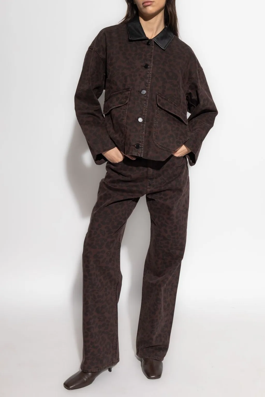 Rag & Bone Animal Print Straight-Leg Jeans