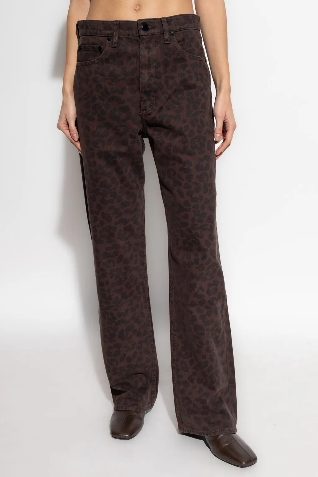 Rag & Bone Animal Print Straight-Leg Jeans