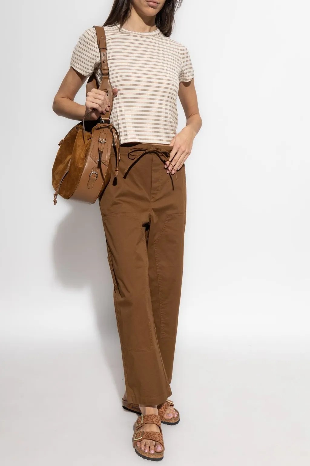Rag & Bone Striped Cropped T-Shirt