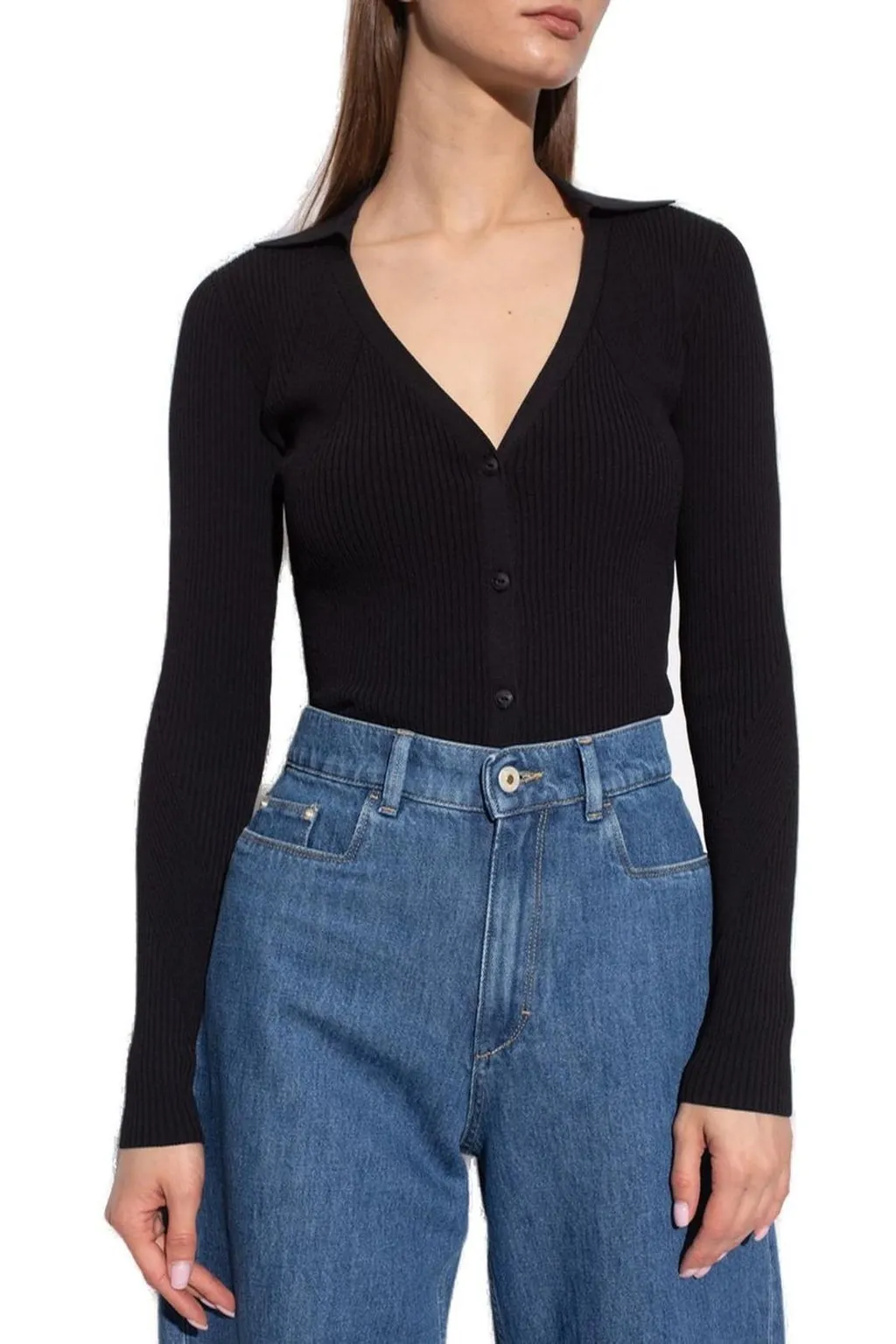 Rag & Bone Buttoned Ribbed Knitted Cardigan