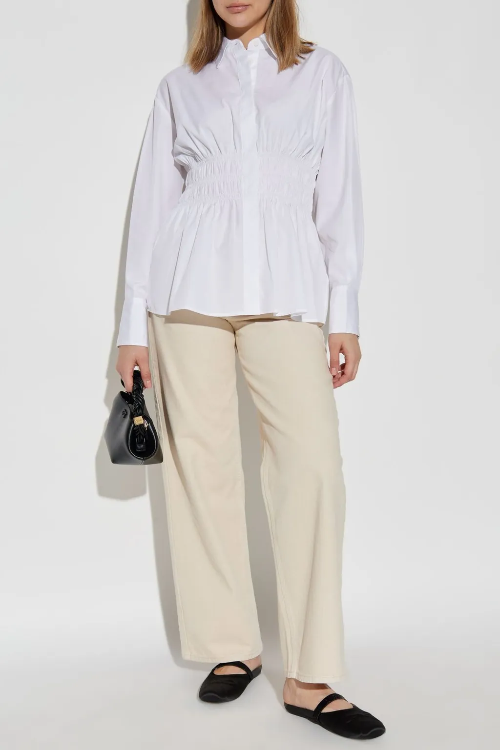 Rag & Bone Smocked Long Sleeve Top