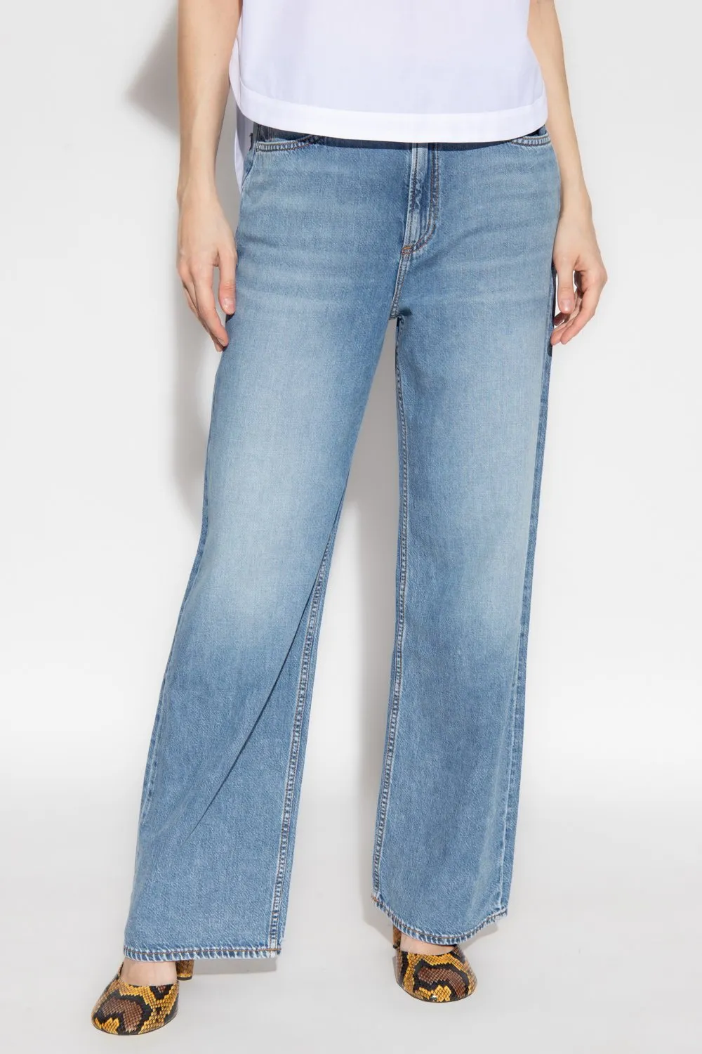 Rag & Bone Mid-Rise Wide-Leg Jeans