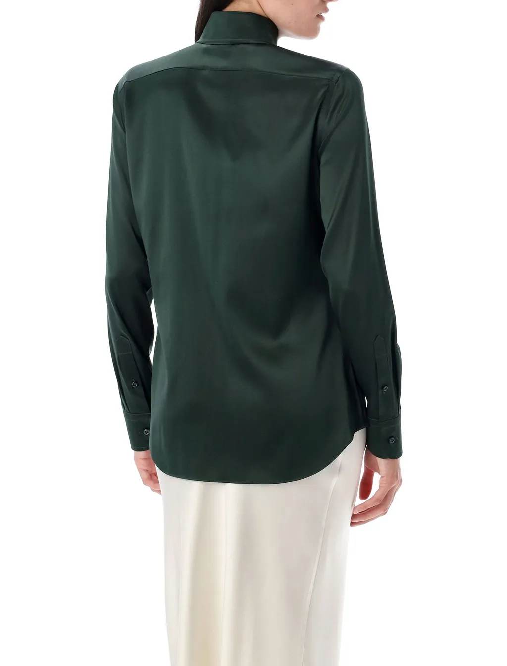 Ralph Lauren Button-Down Long-Sleeved Satin Shirt