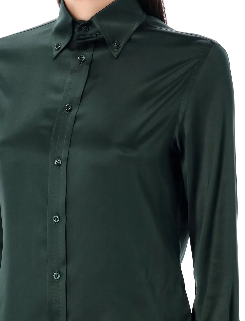 Ralph Lauren Button-Down Long-Sleeved Satin Shirt