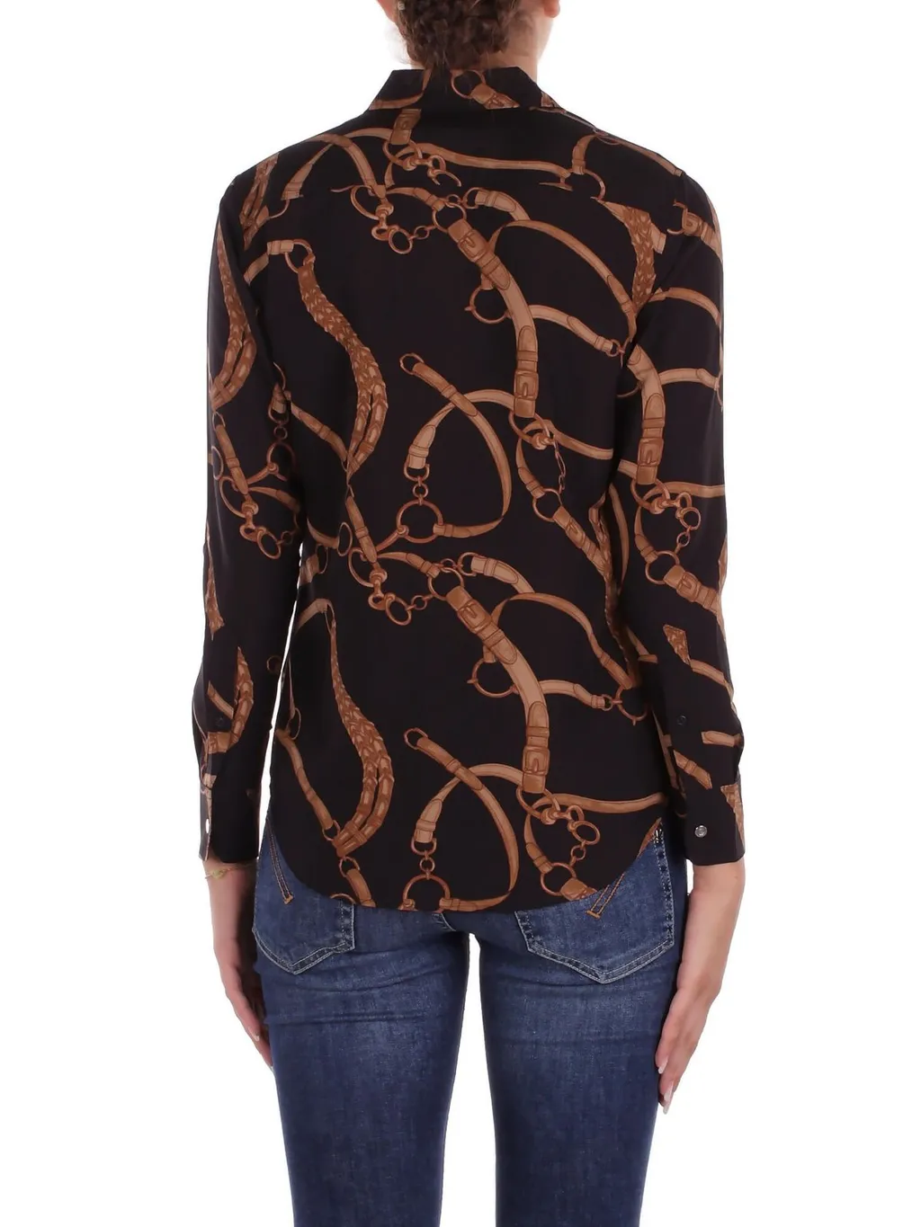 Ralph Lauren Belt-Printed Long-Sleeved Shirt