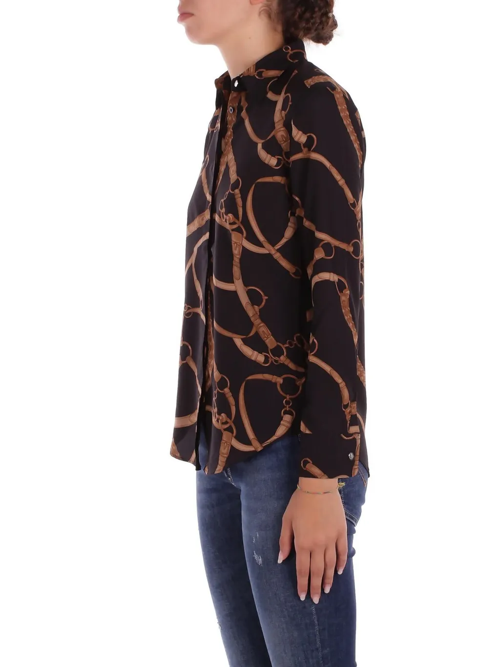 Ralph Lauren Belt-Printed Long-Sleeved Shirt